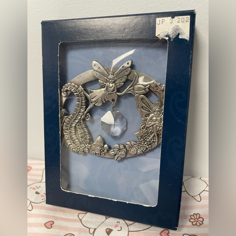 Fairy Silver Seagull Pewter Suncatcher Crystal Nova Scotia Mushroom Nature Large